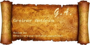 Greiner Antónia névjegykártya